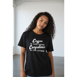 Torrid Size 0 (L-10/12) Coffee & Confidence Vintage Tee, Classic Fit